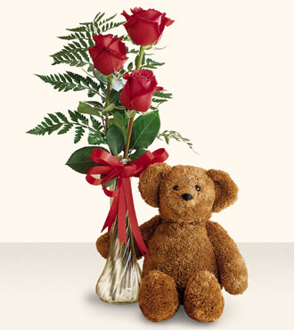 Bear & Rose Bud Vase
